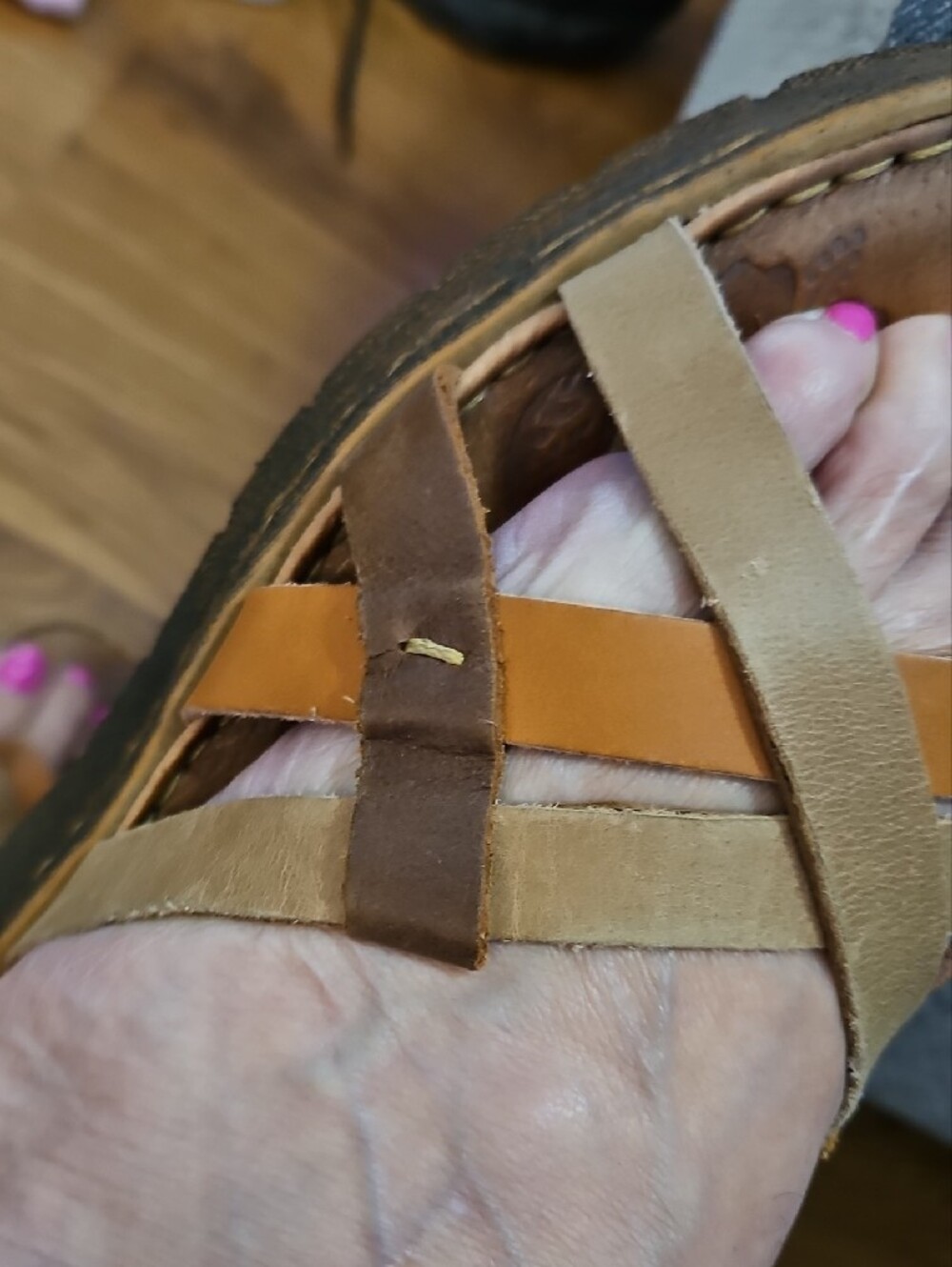 Born Leather Multi-Color Strappy Slide Sandals - Picture 3 of 6